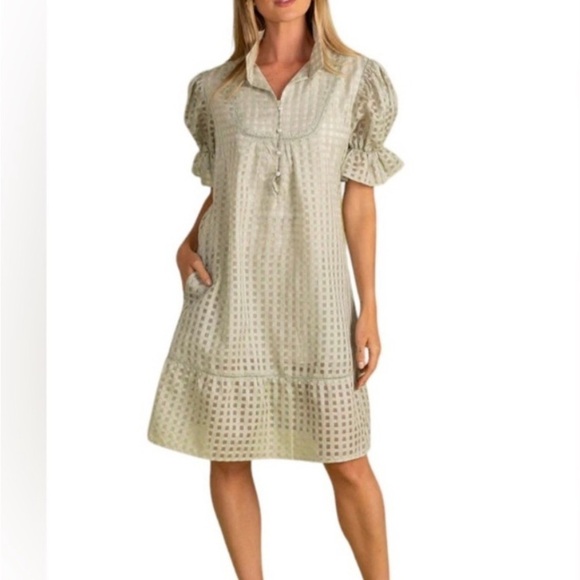 S’Edge Dresses & Skirts - S’Edge Light Green Checkered Dress